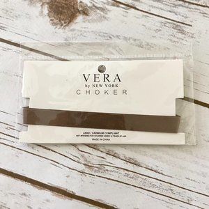 New Vera by New York Women's Brown Satin Choker Necklace Fashion Jewelry
